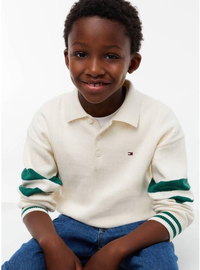 TOMMY HILFIGER Jongens Truien & Vesten Knitted Polo Sweater Ls Creme - Foto 4
