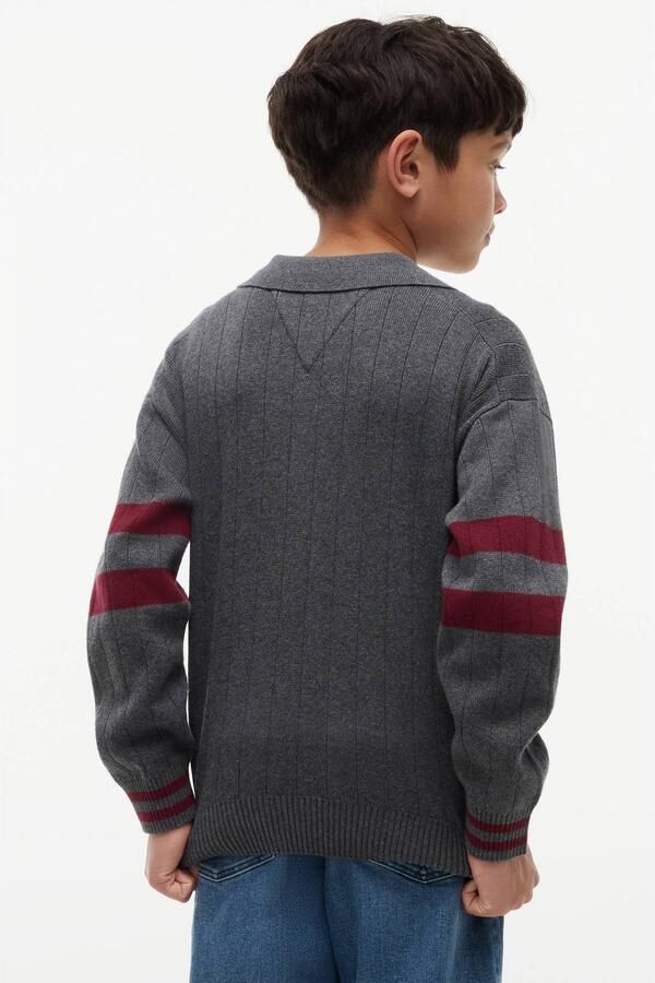 Tommy Hilfiger sweater grijs Effen | Sweater van - Foto 3