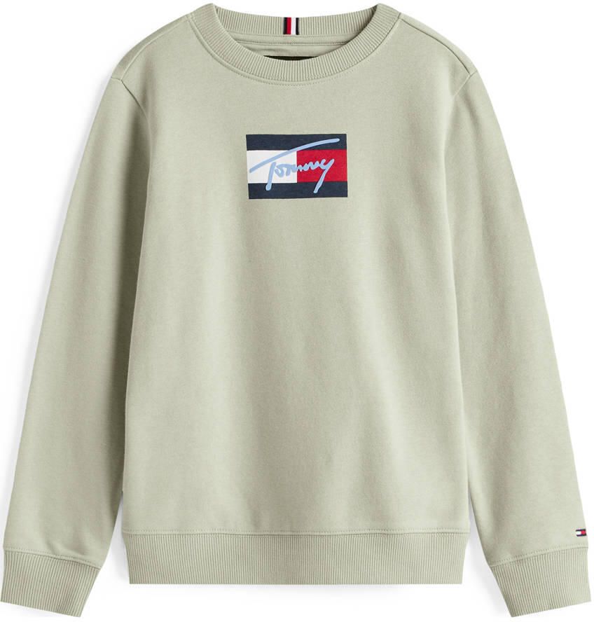 Tommy Hilfiger Sweatshirt TOMMY SCRIPT FLAG SWEATSHIRT voor kinderen tot 16 jaar vlag-logo-print