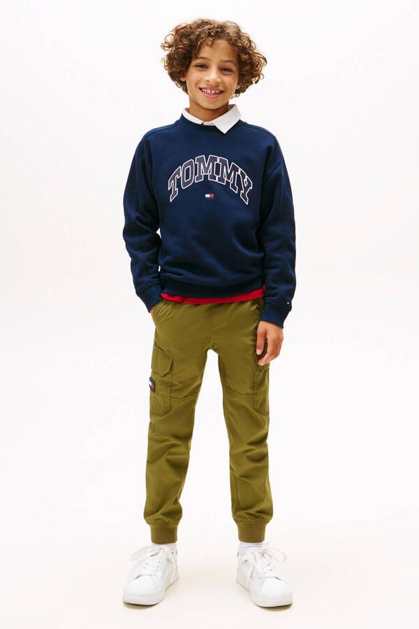 Tommy Hilfiger Varsity Print Crew Sweatshirt Junior Blauw Kind Blauw