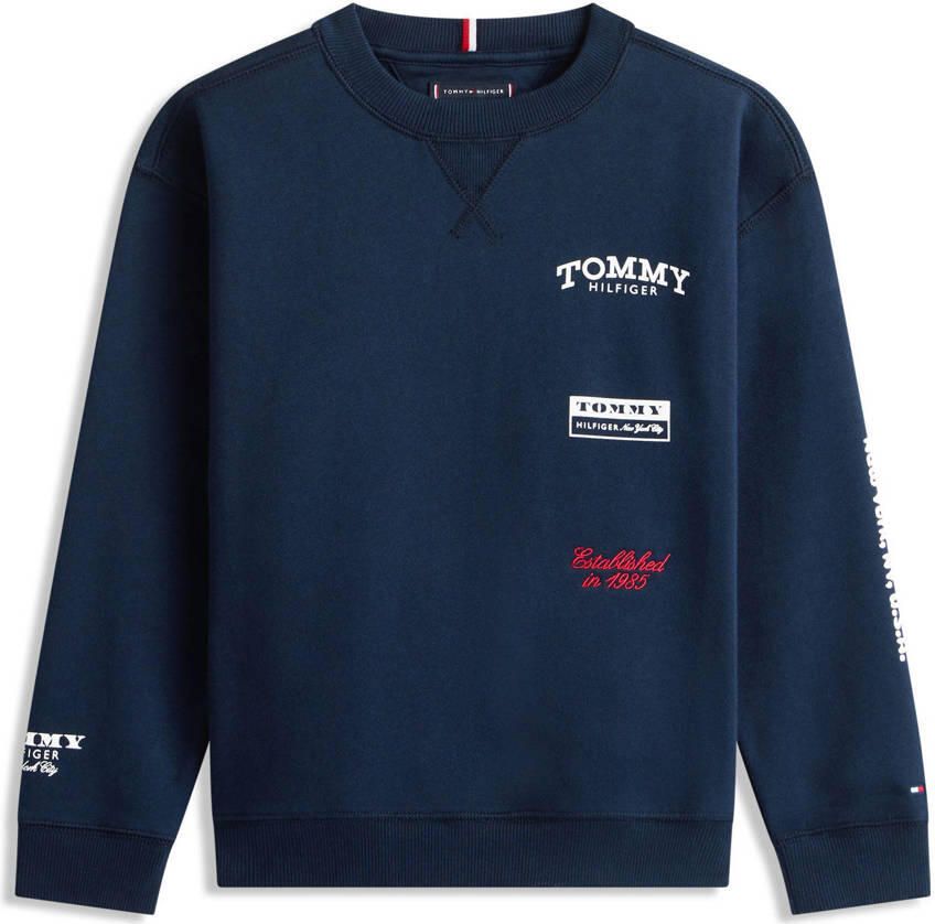 Tommy Hilfiger sweater met backprint donkerblauw