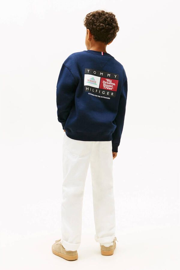 Tommy Hilfiger sweater met backprint donkerblauw - Foto 2