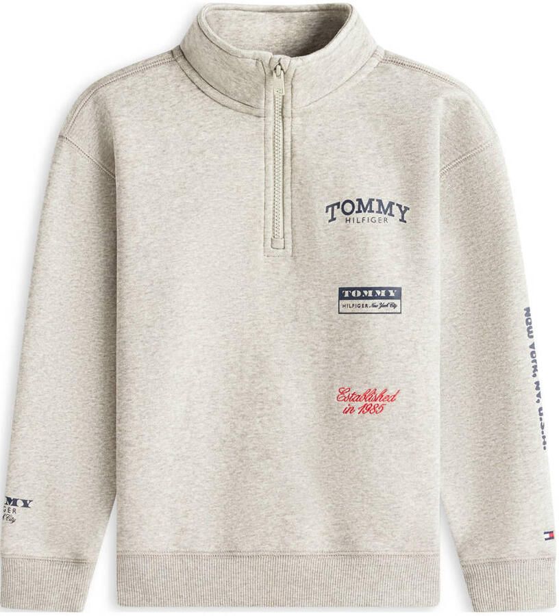 Tommy Hilfiger sweater met backprint grijs