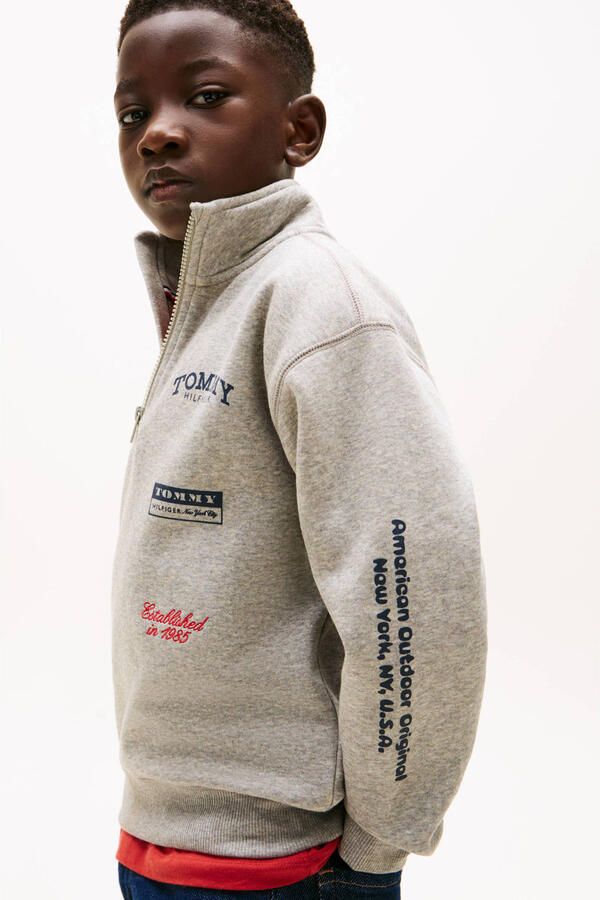 Tommy Hilfiger sweater met backprint grijs - Foto 2
