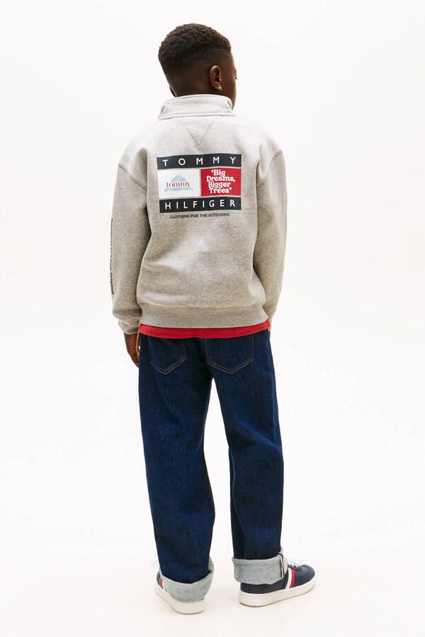 Tommy Hilfiger sweater met backprint grijs - Foto 3
