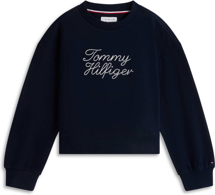 Tommy Hilfiger sweater met borduursels donkerblauw
