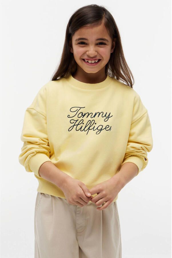 Tommy Hilfiger sweater met borduursels en tekstopdruk geel - Foto 2