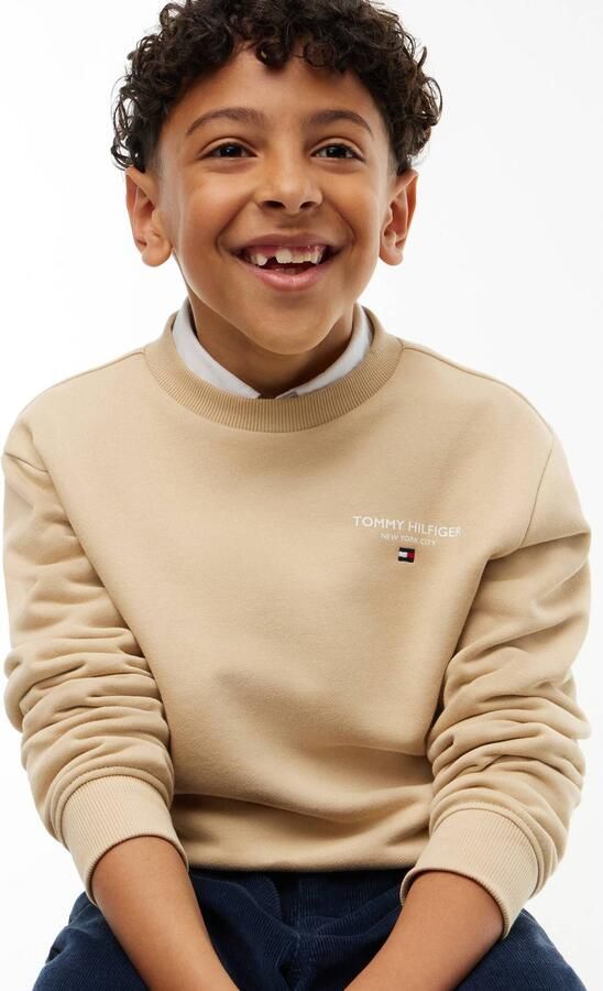Tommy Hilfiger sweater met logo beige Logo - Foto 3