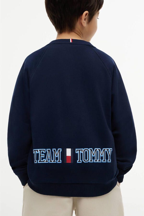 Tommy Hilfiger sweater met logo donkerblauw - Foto 2