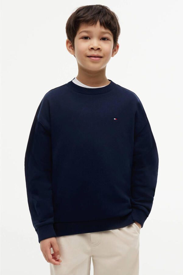 Tommy Hilfiger sweater met logo donkerblauw - Foto 3