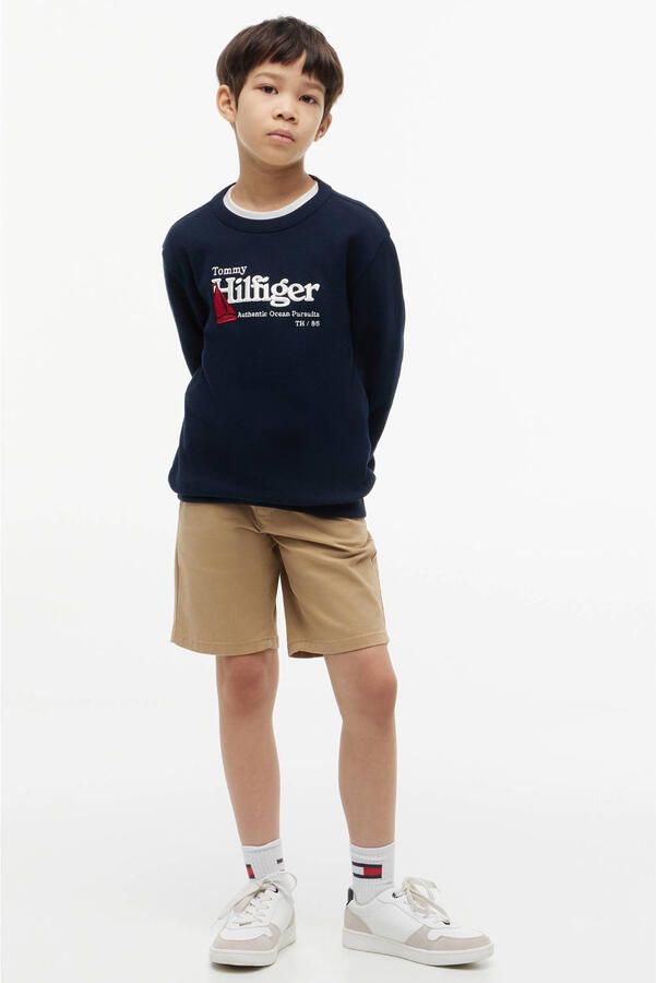 Tommy Hilfiger sweater met logo donkerblauw - Foto 3