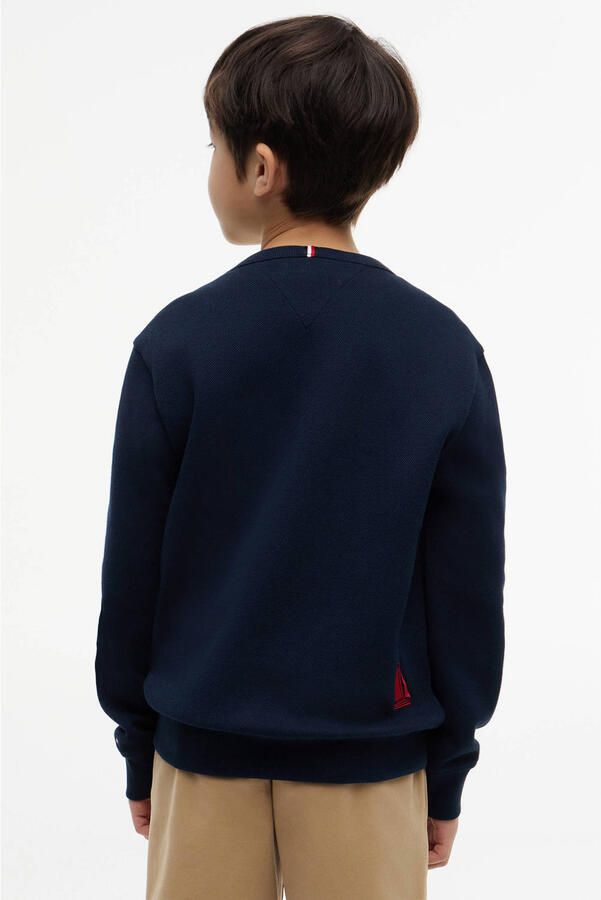 Tommy Hilfiger sweater met logo donkerblauw - Foto 2