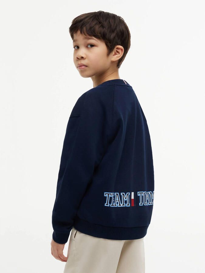 Tommy Hilfiger sweater met logo donkerblauw - Foto 2