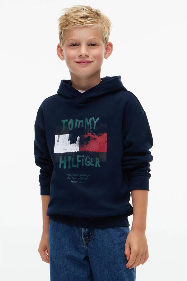 TOMMY HILFIGER Jongens Truien & Vesten Flag Grafitti Hoodie Donkerblauw - Foto 5