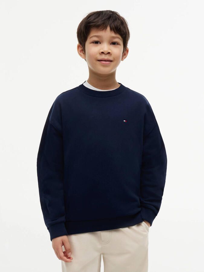 Tommy Hilfiger sweater met logo donkerblauw - Foto 3