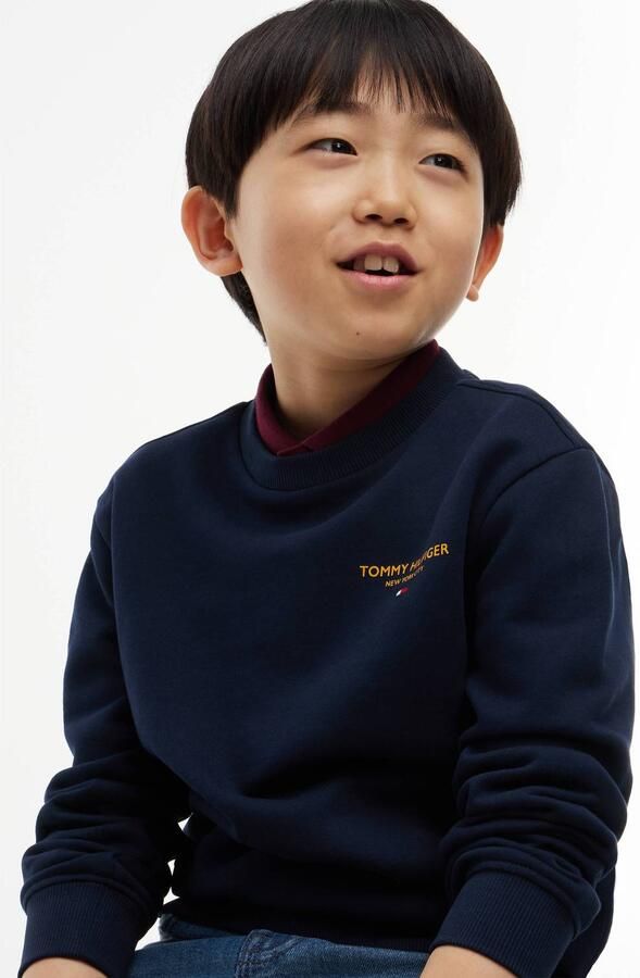 Tommy Hilfiger sweater met logo donkerblauw Logo - Foto 3