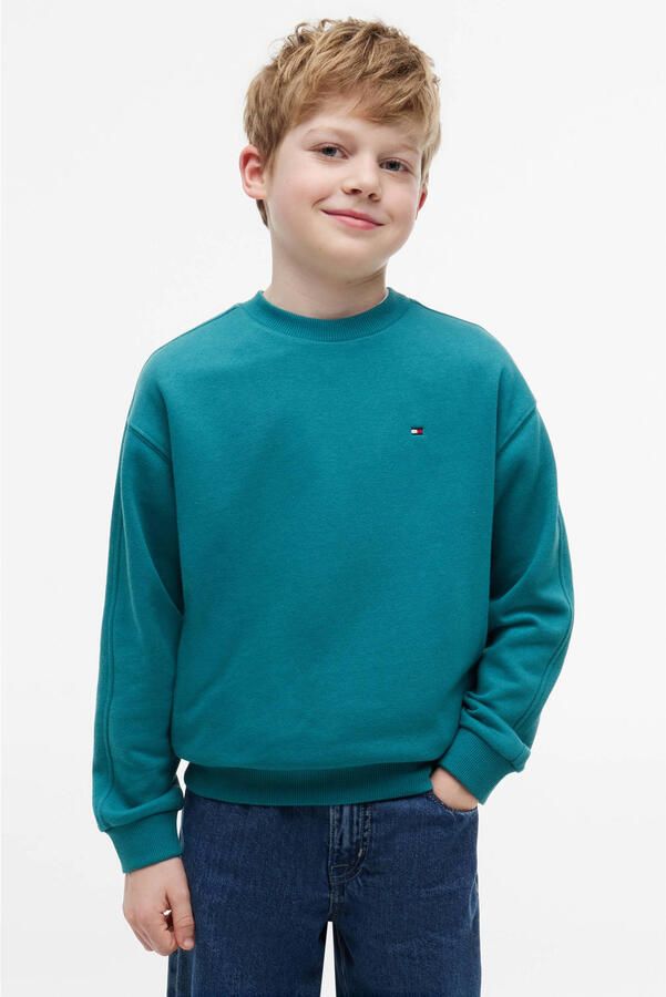Tommy Hilfiger sweater met logo groen - Foto 3