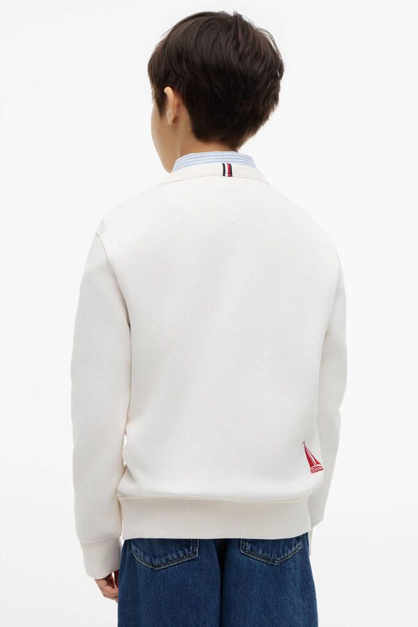 Tommy Hilfiger sweater met logo wit Logo - Foto 3