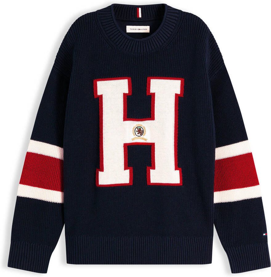 Tommy Hilfiger sweater met print donkerblauw
