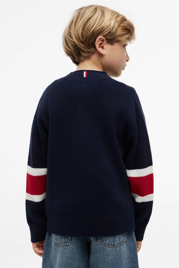 Tommy Hilfiger sweater met print donkerblauw - Foto 3
