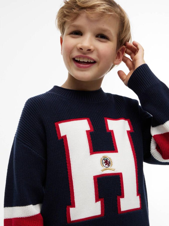 Tommy Hilfiger sweater met print donkerblauw - Foto 2