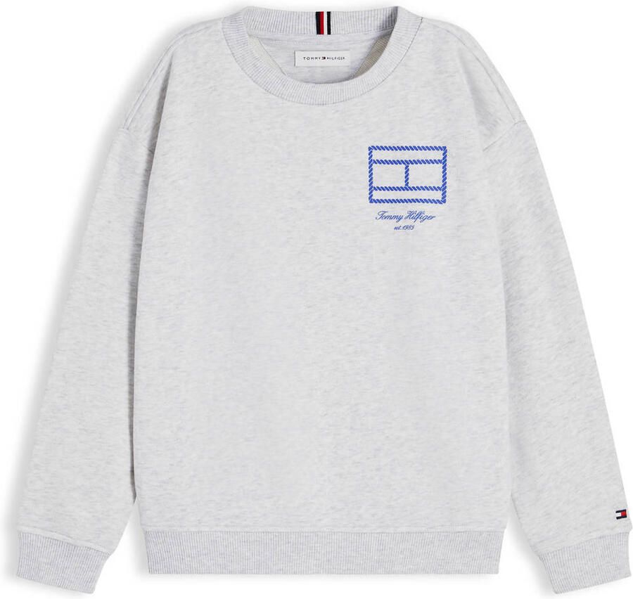 Tommy Hilfiger sweater met print lichtgrijs