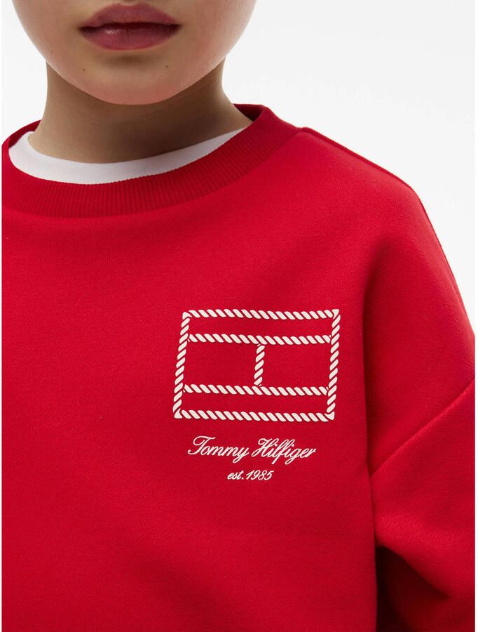 Tommy Hilfiger sweater met print rood - Foto 2