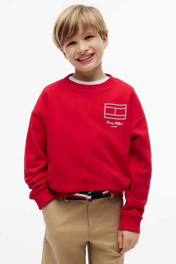 Tommy Hilfiger sweater met print rood - Foto 3