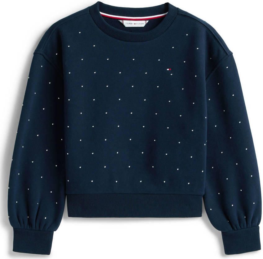 Tommy Hilfiger sweater met stippen donkerblauw