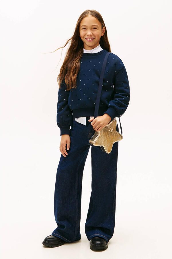 Tommy Hilfiger sweater met stippen donkerblauw - Foto 3