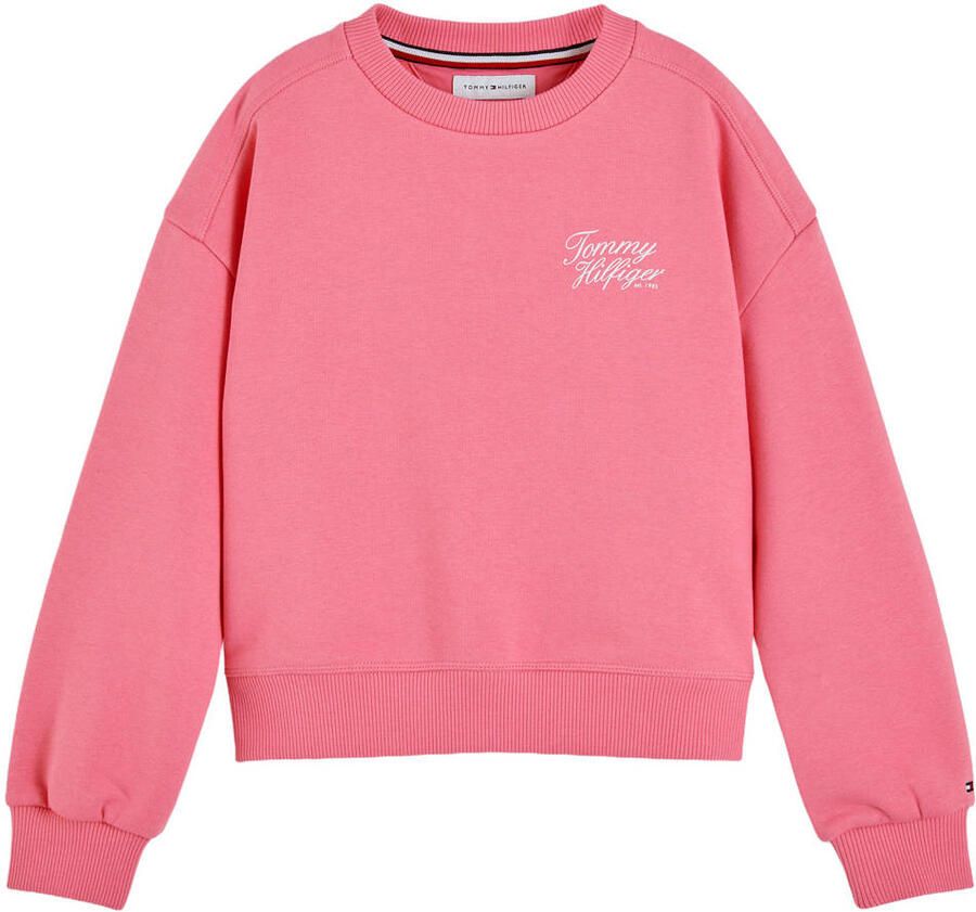 Tommy Hilfiger sweater met tekst roze