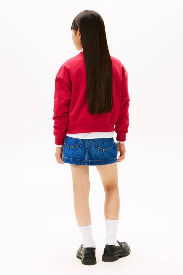 Tommy Hilfiger sweater rood Meisjes Katoen Ronde hals Logo - Foto 3