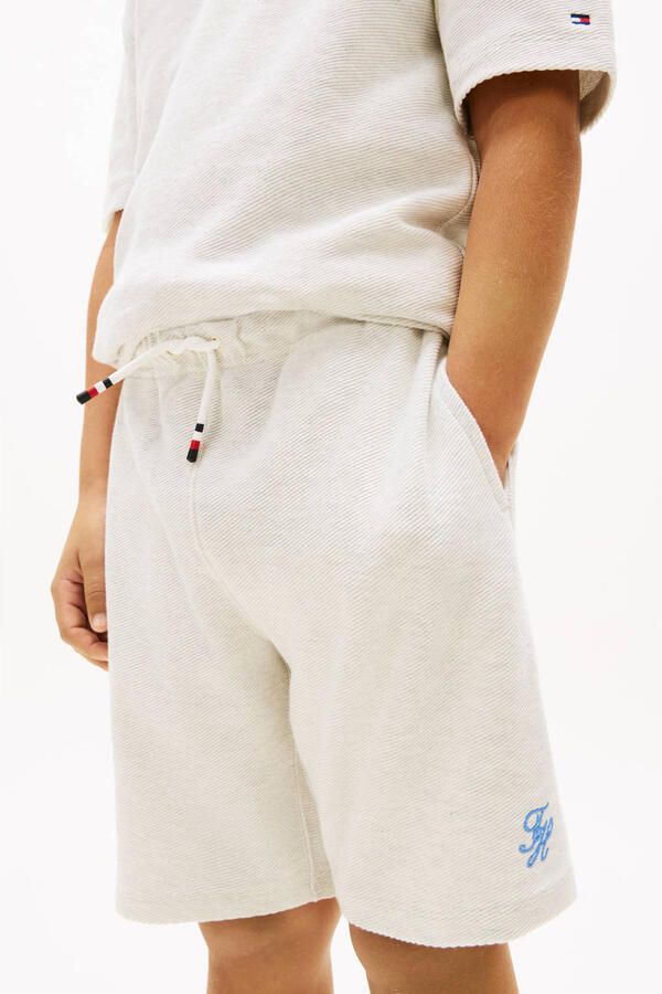 TOMMY HILFIGER Jongens Broeken Thscript Jersey Twill Short Lichtgrijs - Foto 4