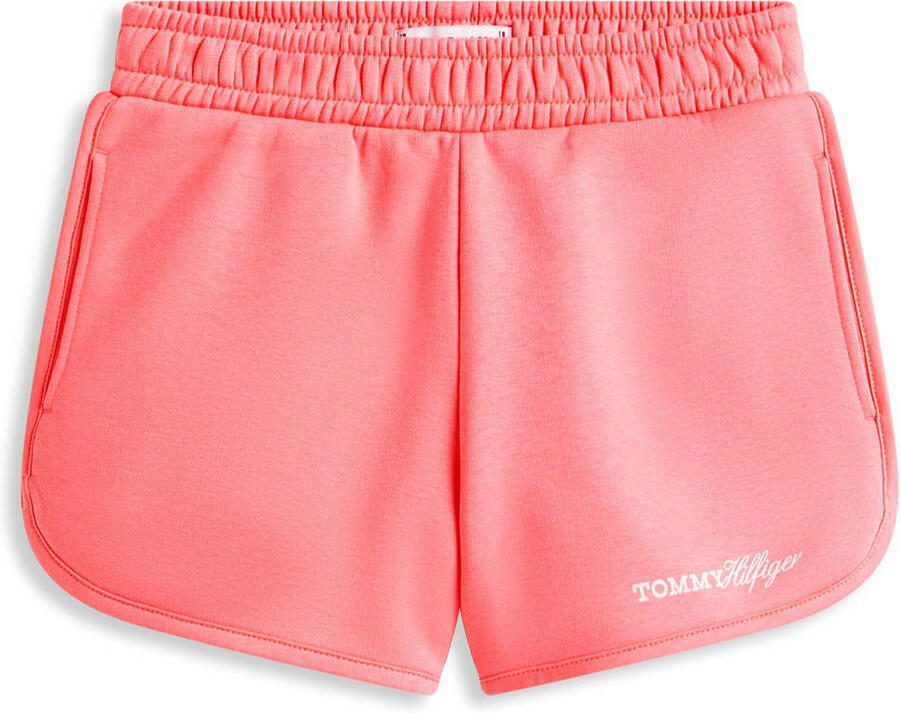 Tommy Hilfiger sweatshort roze Korte broek Tekst