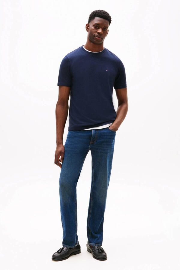 TOMMY HILFIGER Heren Polo's & T-shirts Essential Reg Fit Heather Tee Donkerblauw