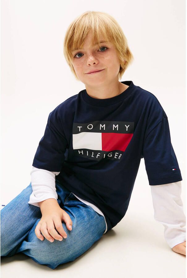 Tommy Hilfiger T-shirt Korte Mouw HERITAGE PRINTED FLAG T-SHIRT - Foto 2
