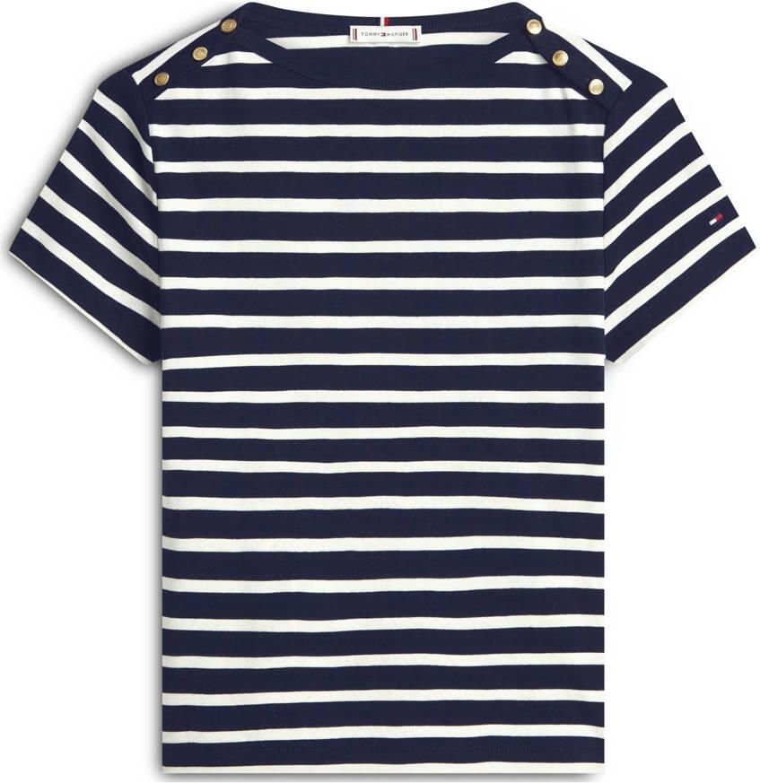 TOMMY HILFIGER Dames Tops & T-shirts Gold Button Slim Ss Tee Multi - Foto 5