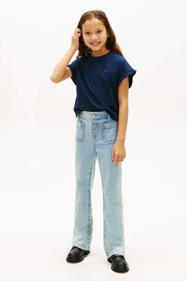 Tommy Hilfiger Teens relaxed fit T-shirt van katoenmix met ruchedetails - Foto 2