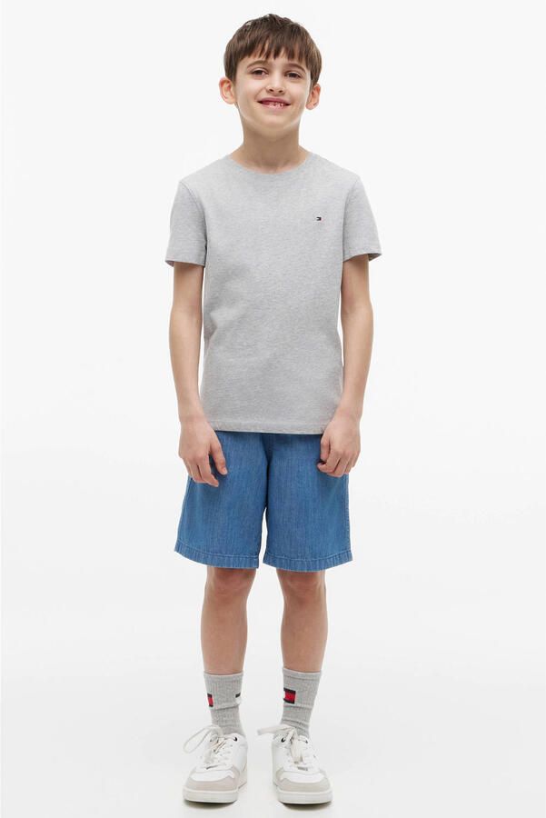 Tommy Hilfiger T-shirt grijs melange Jongens Katoen Ronde hals Melée 104