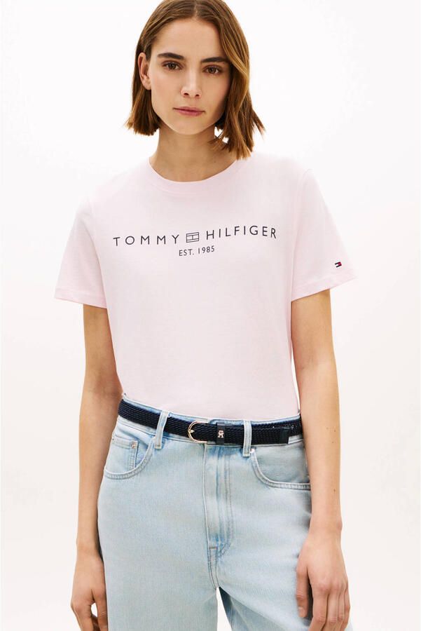 TOMMY HILFIGER Dames Tops & T-shirts Reg Corp Logo Lichtroze - Foto 6