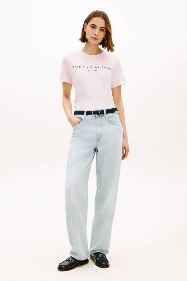 TOMMY HILFIGER Dames Tops & T-shirts Reg Corp Logo Lichtroze - Foto 7