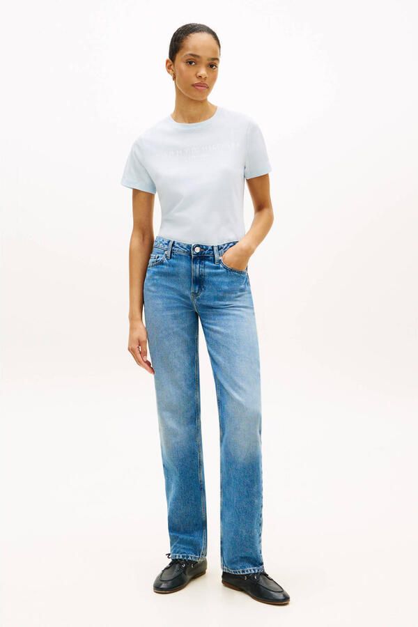 TOMMY HILFIGER Dames Tops & T-shirts Reg Corp Logo Lichtblauw - Foto 7