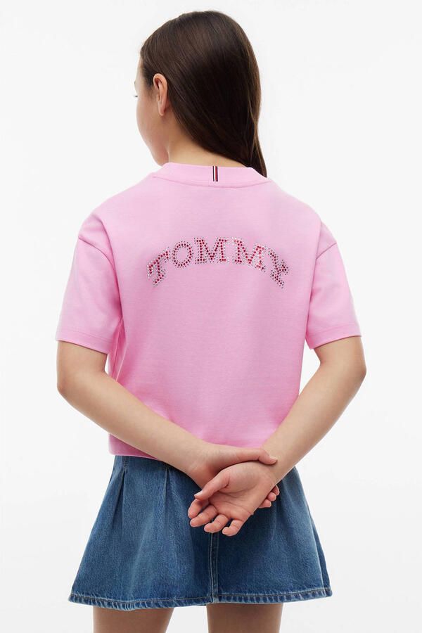 Tommy Hilfiger T-shirt met backprint roze - Foto 2