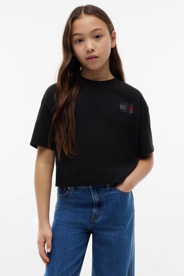 Tommy Hilfiger T-shirt met backprint zwart - Foto 3