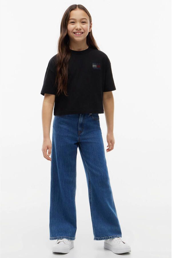 Tommy Hilfiger T-shirt met backprint zwart Meisjes Katoen Ronde hals - Foto 3