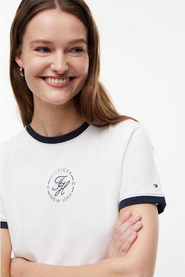 Tommy Hilfiger regular fit T-shirt met katoen en logostitching - Foto 2