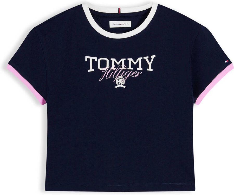 Tommy Hilfiger T-shirt met logo donkerblauw