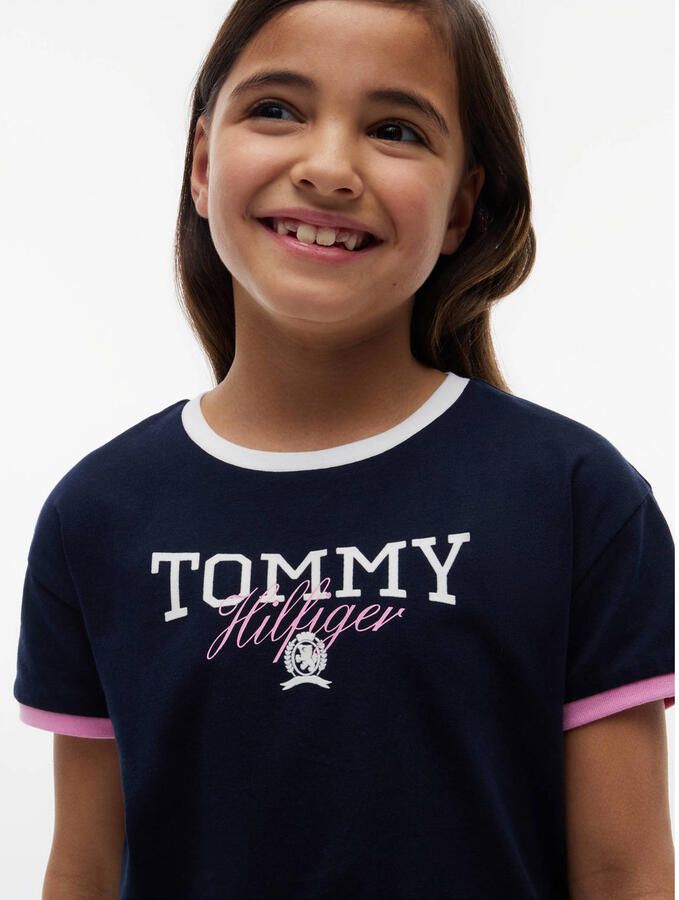 Tommy Hilfiger T-shirt met logo donkerblauw - Foto 2