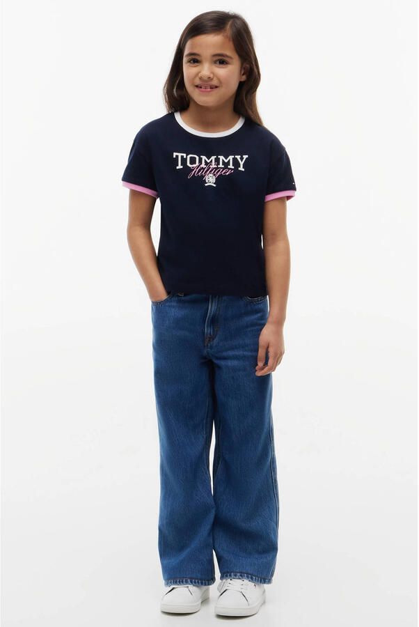 Tommy Hilfiger T-shirt met logo donkerblauw - Foto 3