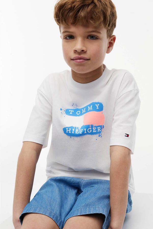 Tommy Hilfiger T-shirt met logo wit - Foto 3